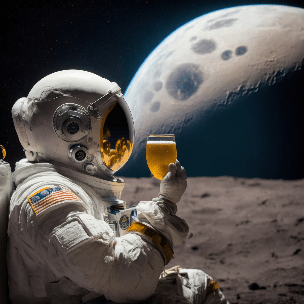Astronaut Drinking Beer