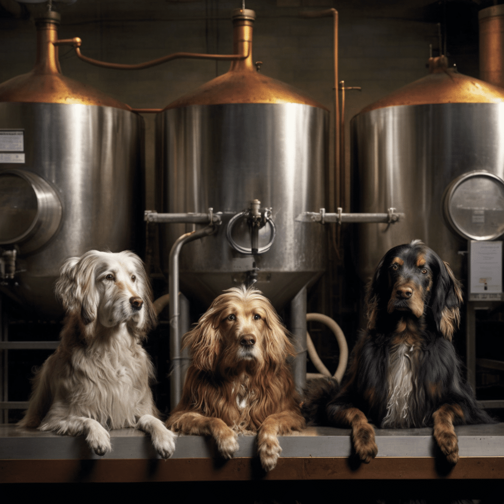 Dogs in Brewery